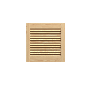 Nyitott lamellás fenyőajtó 395x394 mm, nyers