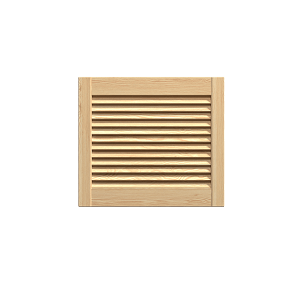 Nyitott lamellás fenyőajtó 395x444 mm, nyers