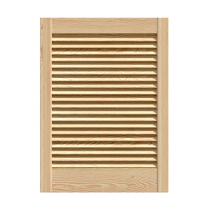 Nyitott lamellás fenyőajtó 606x444 mm, nyers