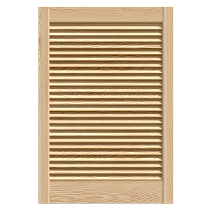 Nyitott lamellás fenyőajtó 690x494 mm, nyers