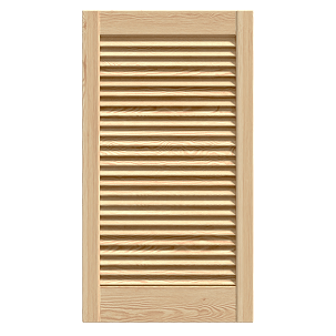 Nyitott lamellás fenyőajtó 720x394 mm, nyers